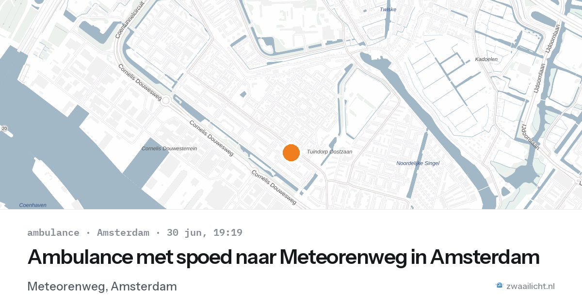 Ambulance met spoed naar Meteorenweg in Amsterdam — 30 jun 2026