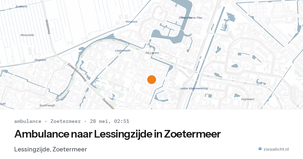 Ambulance naar Lessingzijde in Zoetermeer — 28 mei 2026