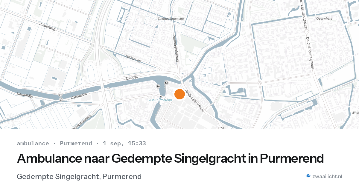 Ambulance naar Gedempte Singelgracht in Purmerend — 1 sep 2026