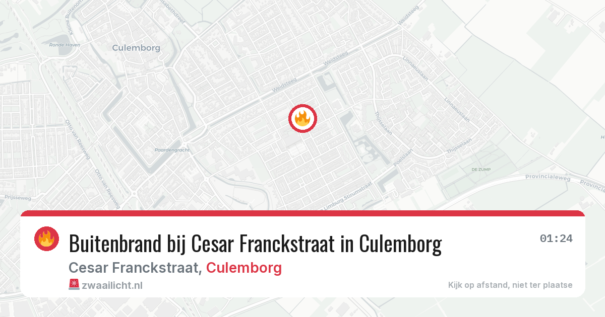Buitenbrand bij Cesar Franckstraat in Culemborg — 10 mei 2026