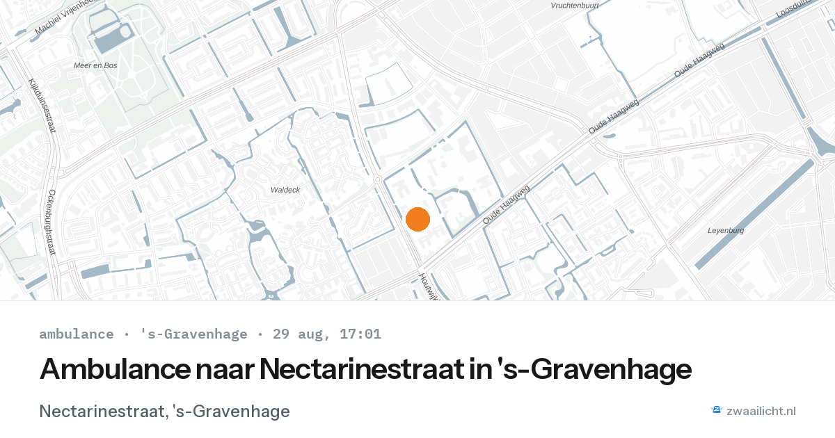 Ambulance naar Nectarinestraat in 's-Gravenhage — 29 aug 2026