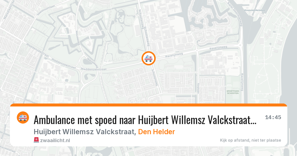 Ambulance met spoed naar Huijbert Willemsz Valckstraat in Den Helder — 16 mrt 2026