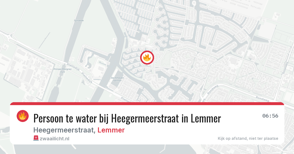 Persoon te water bij Heegermeerstraat in Lemmer — 16 apr 2026