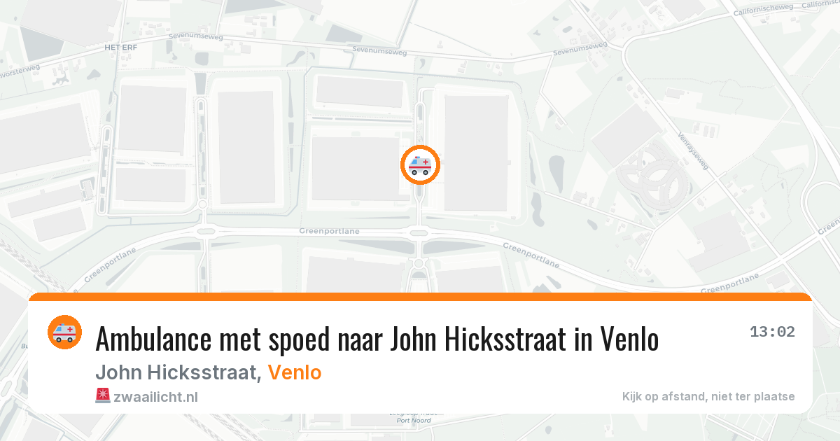 Ambulance met spoed naar John Hicksstraat in Venlo — 25 jun 2026