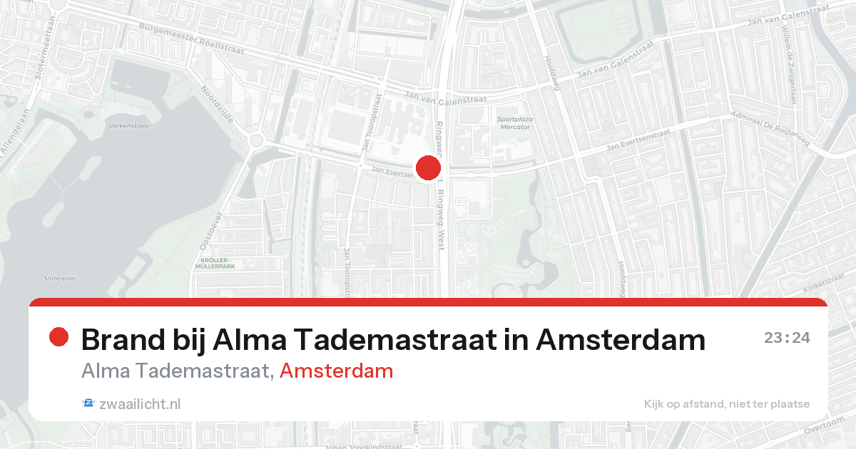 Brand bij Alma Tademastraat in Amsterdam — 21 aug 2026