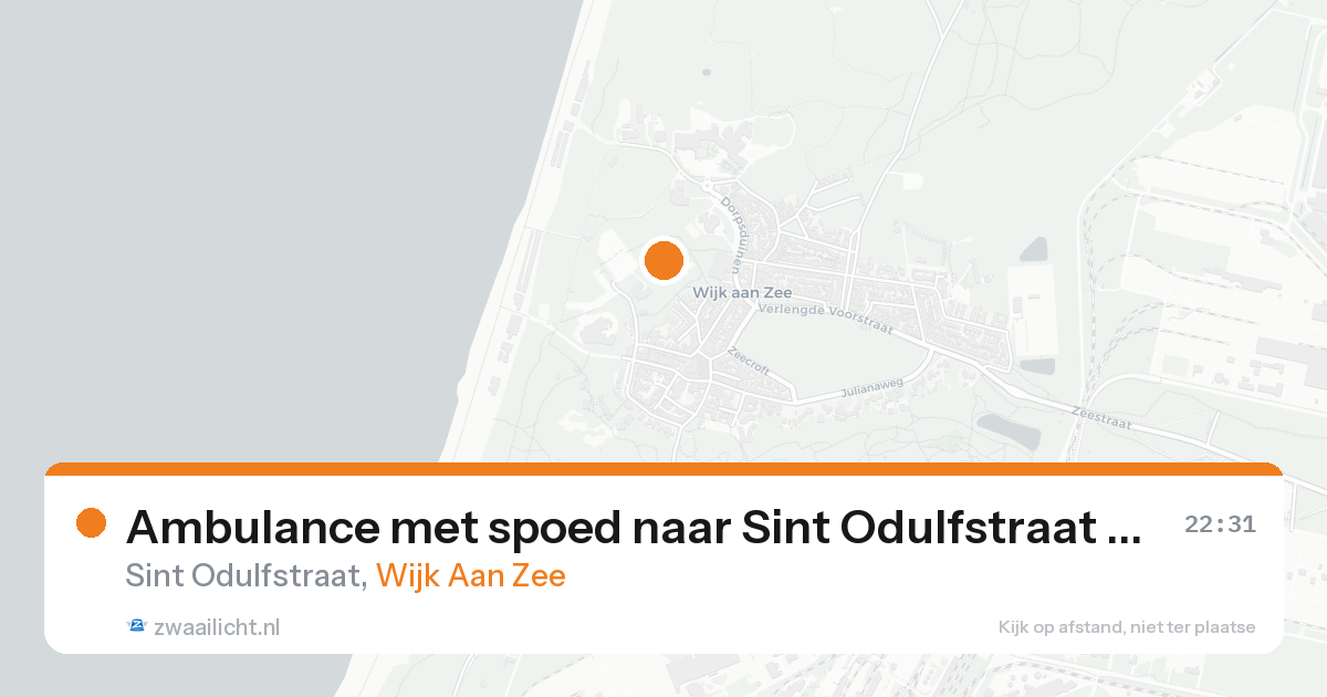 Ambulance met spoed naar Sint Odulfstraat in Wijk Aan Zee — 2 jun 2026