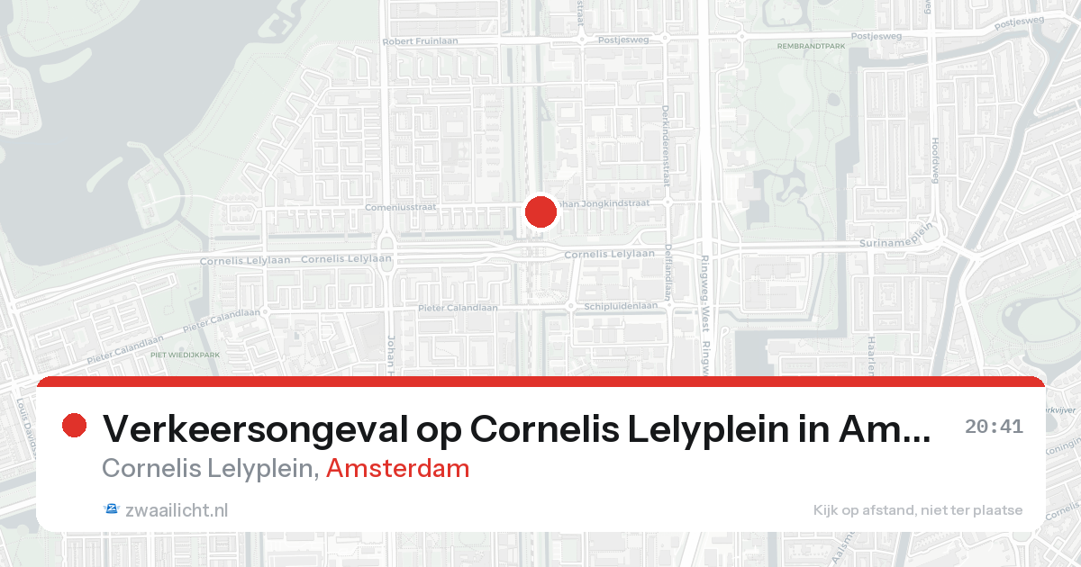 Verkeersongeval op Cornelis Lelyplein in Amsterdam — 16 aug 2026
