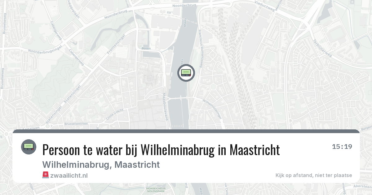 Persoon te water bij Wilhelminabrug in Maastricht — 9 jul 2026