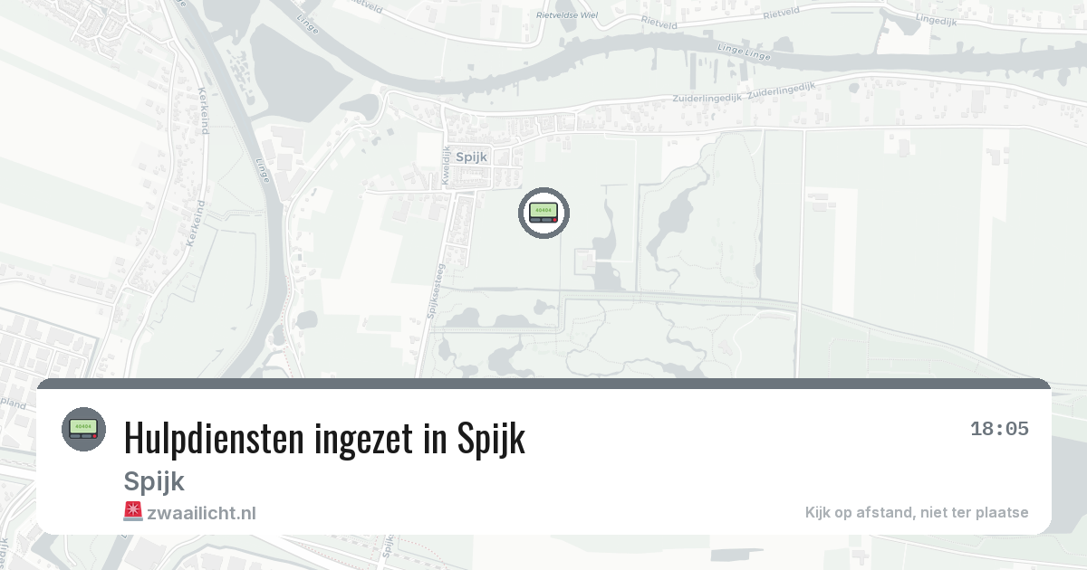 Hulpdiensten ingezet in Spijk — 21 jun 2026 | 🚨 Zwaailicht.nl