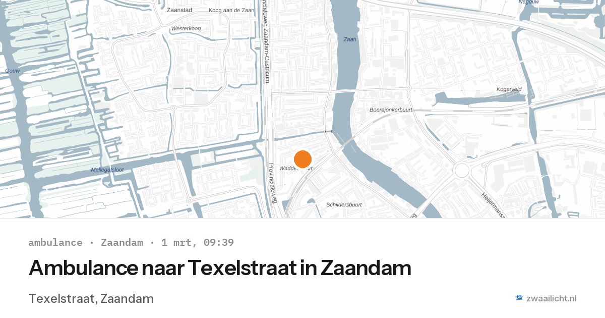 Ambulance naar Texelstraat in Zaandam — 1 mrt 2026