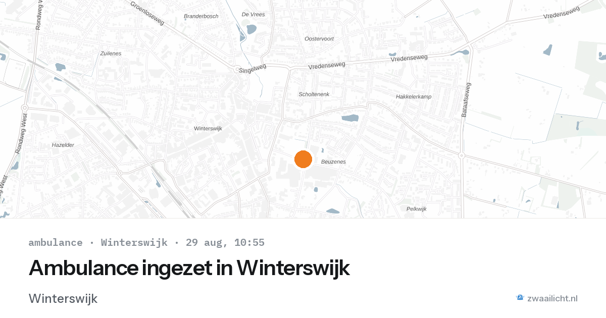 Ambulance ingezet in Winterswijk — 29 aug 2026