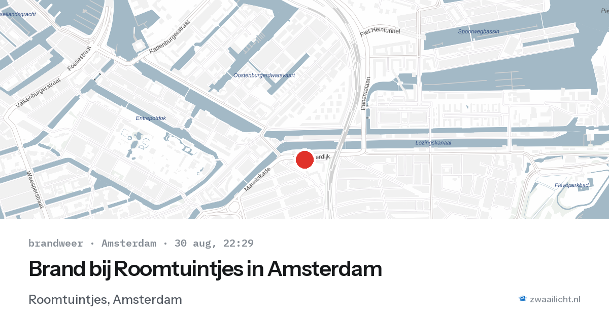 Brand bij Roomtuintjes in Amsterdam — 30 aug 2026