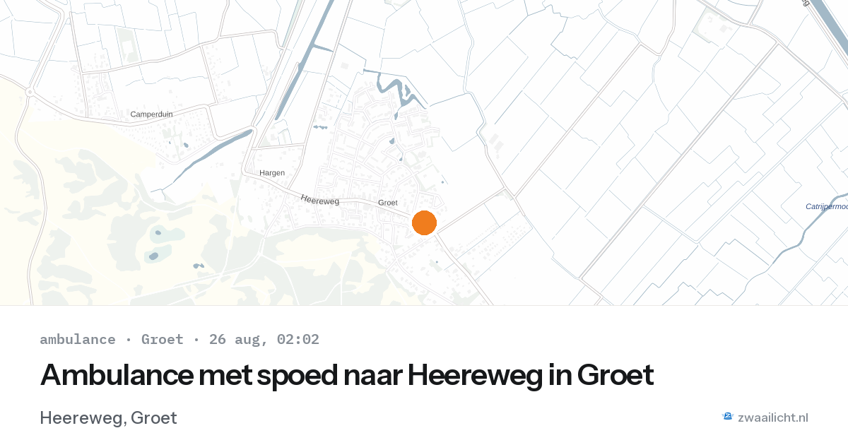 Ambulance met spoed naar Heereweg in Groet — 26 aug 2026