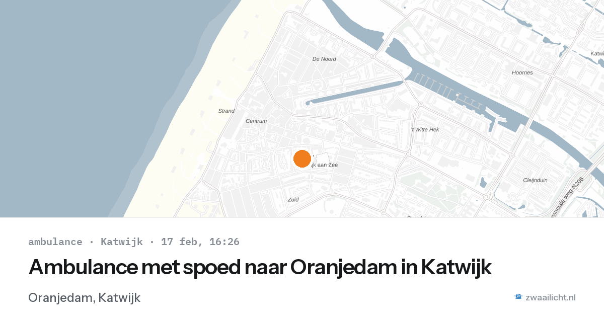 Ambulance met spoed naar Oranjedam in Katwijk — 17 feb 2026