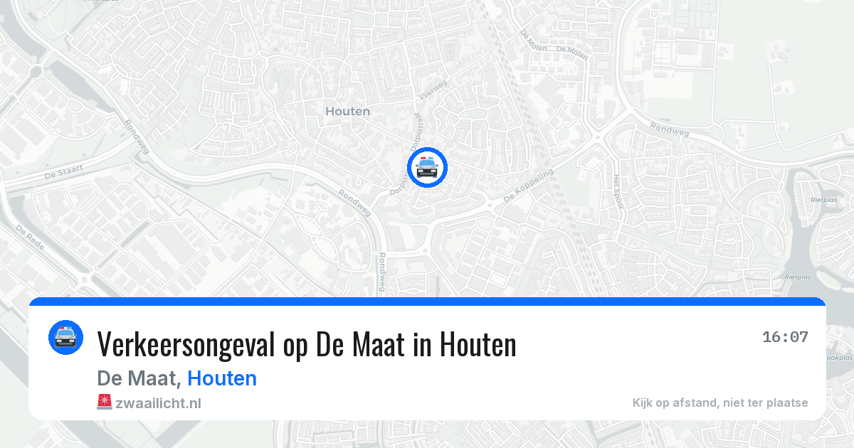 Verkeersongeval op De Maat in Houten — 13 jul 2026