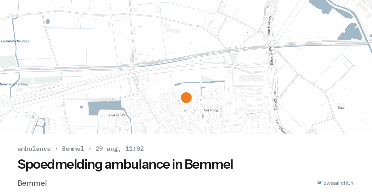 Spoedmelding ambulance in Bemmel — 29 aug 2026
