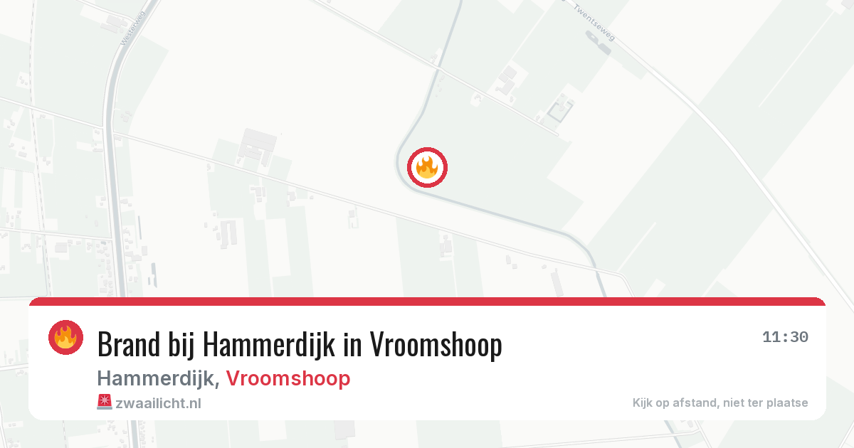 Brand bij Hammerdijk in Vroomshoop — 1 aug 2026