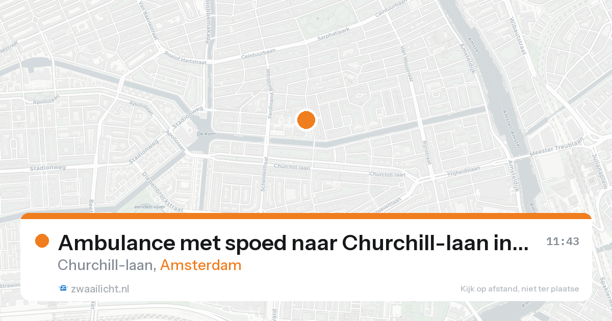Ambulance met spoed naar Churchill-laan in Amsterdam — 17 aug 2026