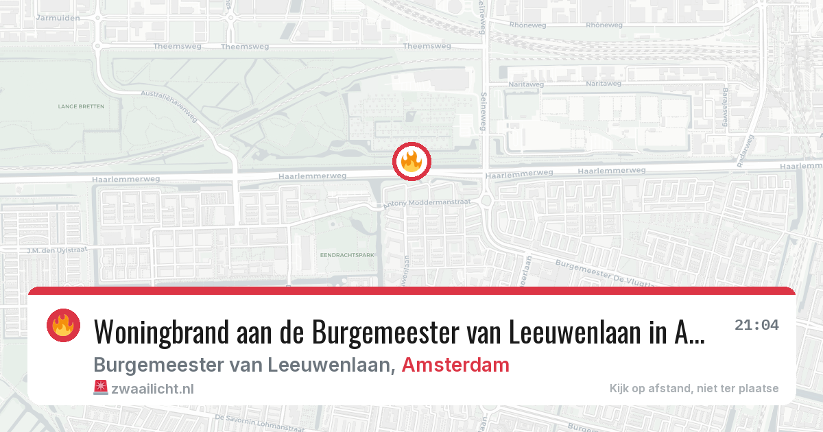 Woningbrand aan de Burgemeester van Leeuwenlaan in Amsterdam — 3 jun 2026