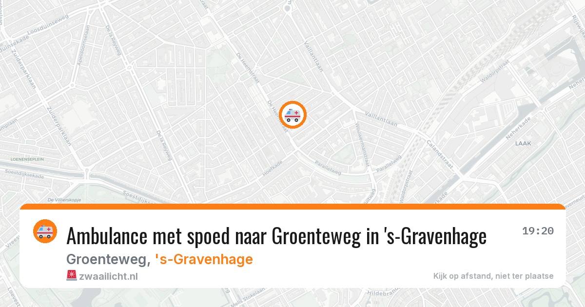 Ambulance met spoed naar Groenteweg in 's-Gravenhage — 20 jun 2026