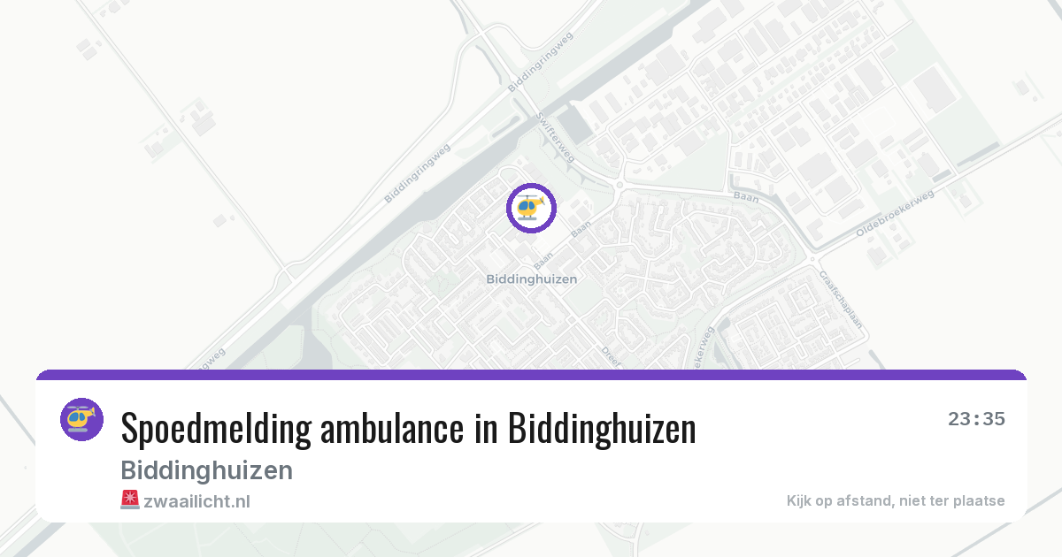 Spoedmelding ambulance in Biddinghuizen — 20 jun 2026