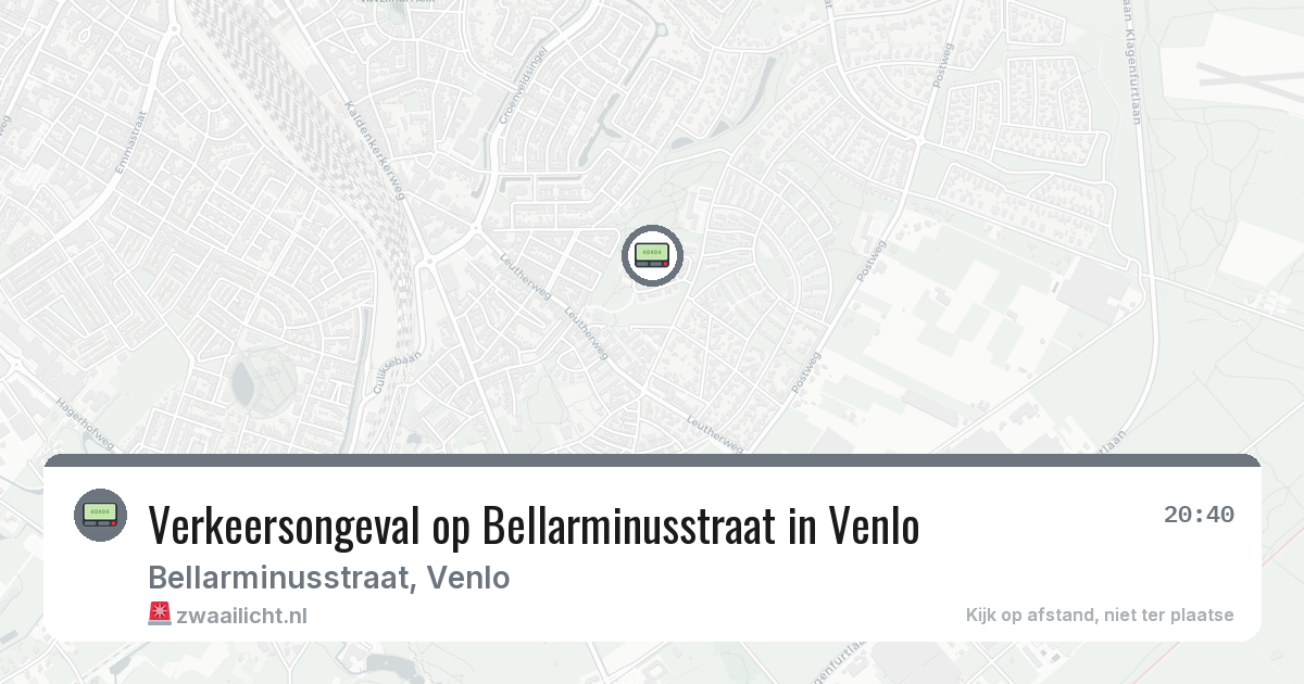 Verkeersongeval op Bellarminusstraat in Venlo — 3 aug 2026