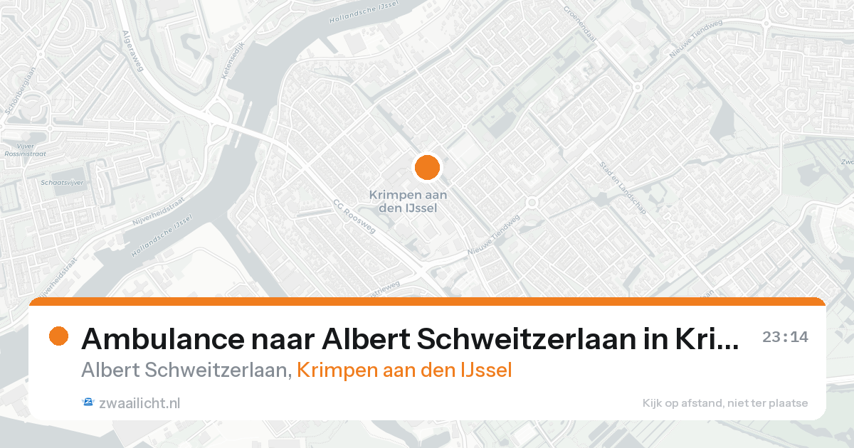 Ambulance naar Albert Schweitzerlaan in Krimpen aan den IJssel — 23 aug 2026