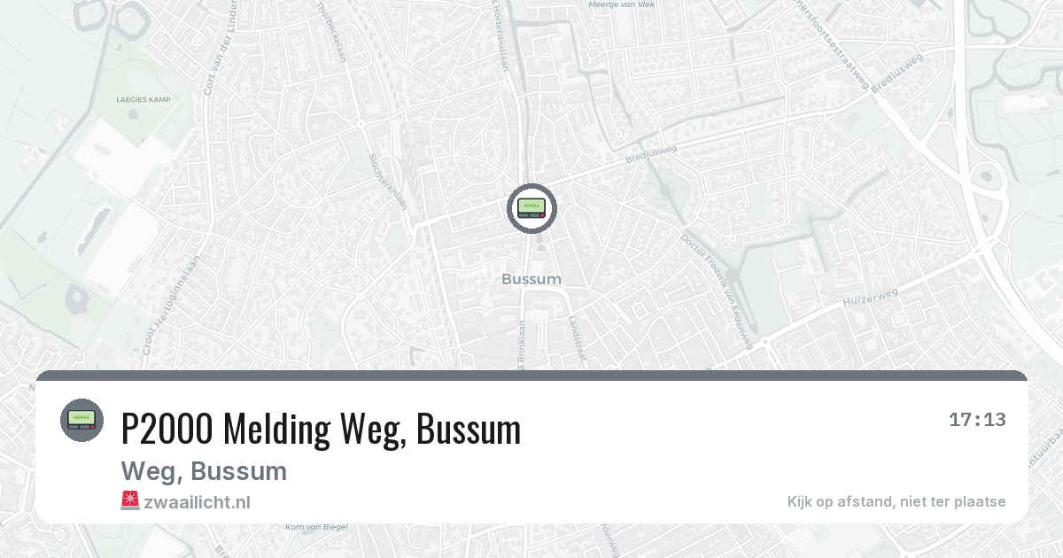 P2000 Melding Weg, Bussum — 8 feb 2026