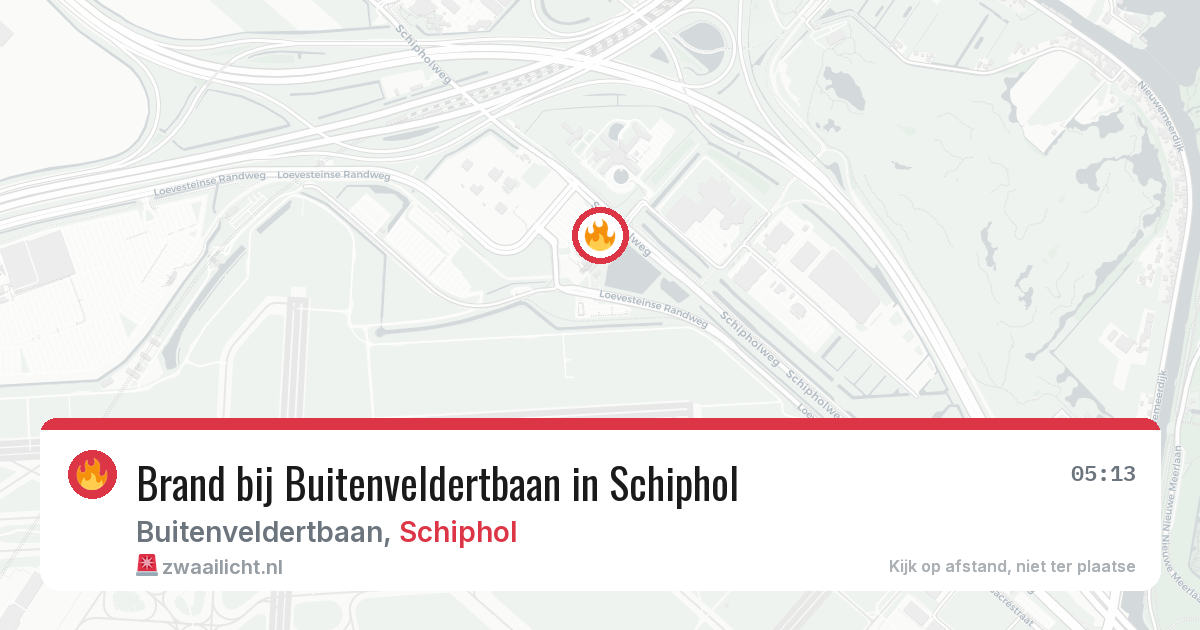 Brand bij Buitenveldertbaan in Schiphol — 25 mrt 2026