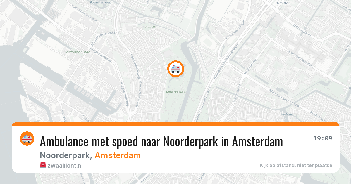 Ambulance met spoed naar Noorderpark in Amsterdam — 1 aug 2026