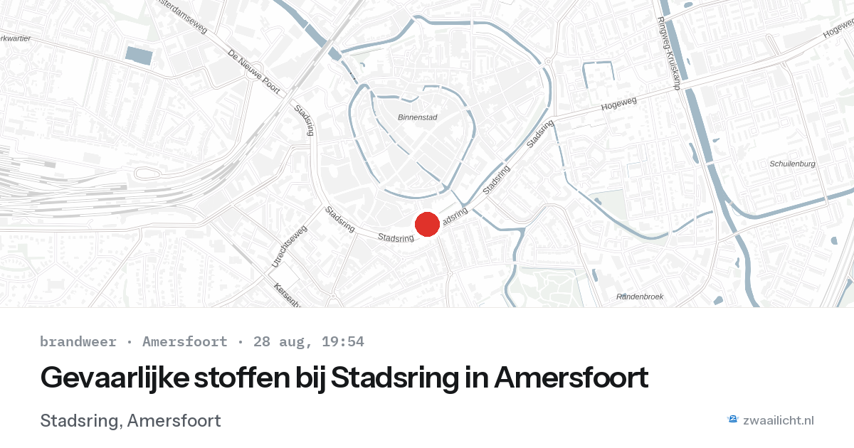 Gevaarlijke stoffen bij Stadsring in Amersfoort — 28 aug 2026