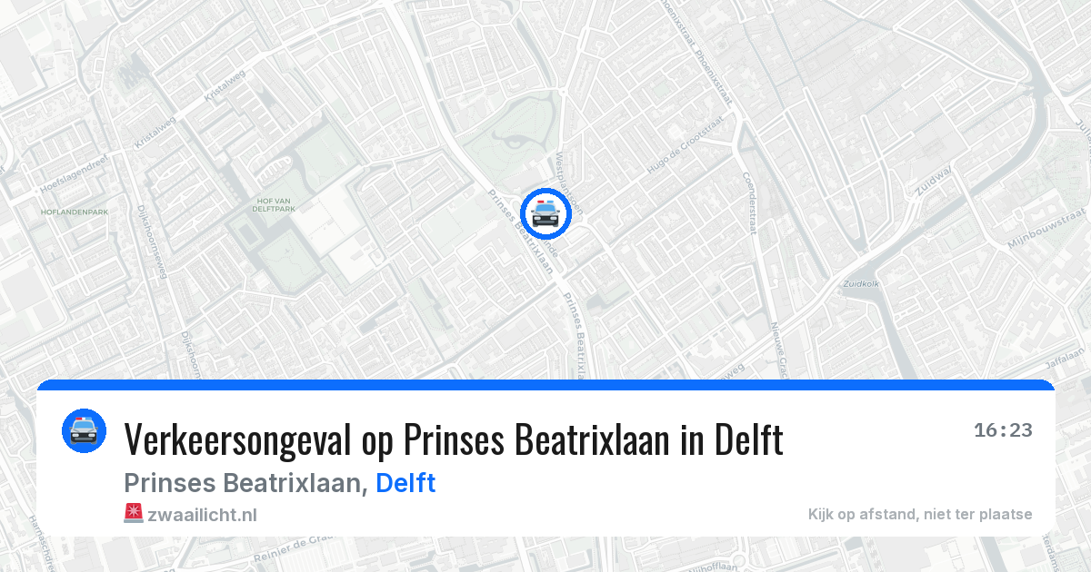 Verkeersongeval op Prinses Beatrixlaan in Delft — 10 aug 2026