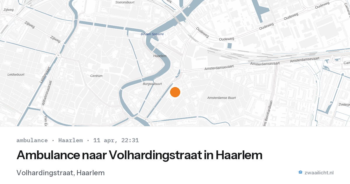 Ambulance naar Volhardingstraat in Haarlem — 11 apr 2026