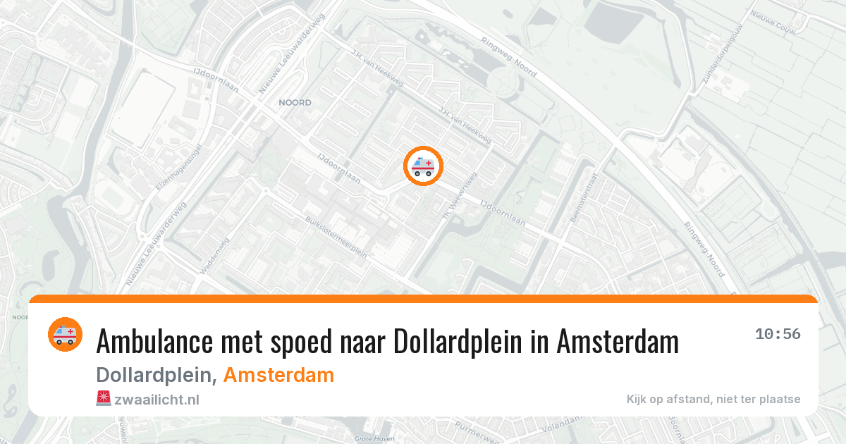 Ambulance met spoed naar Dollardplein in Amsterdam — 28 apr 2026