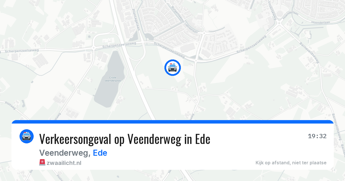 Verkeersongeval op Veenderweg in Ede — 22 mrt 2026
