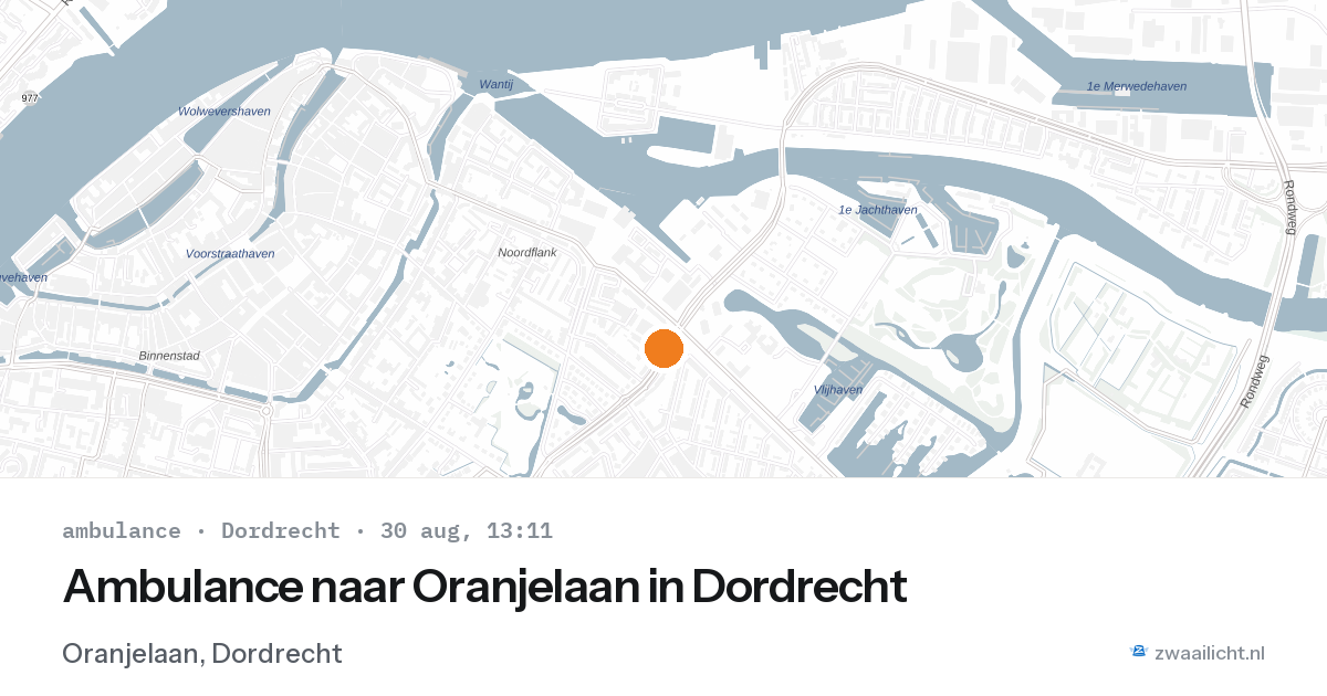 Ambulance naar Oranjelaan in Dordrecht — 30 aug 2026