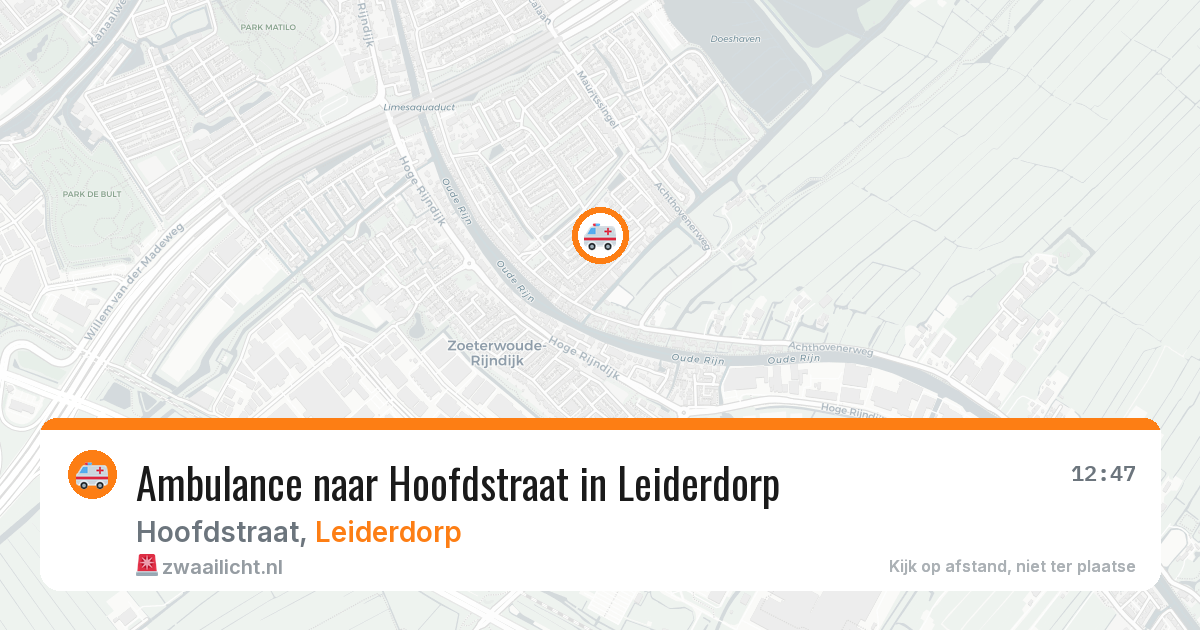 Ambulance naar Hoofdstraat in Leiderdorp — 26 mei 2026