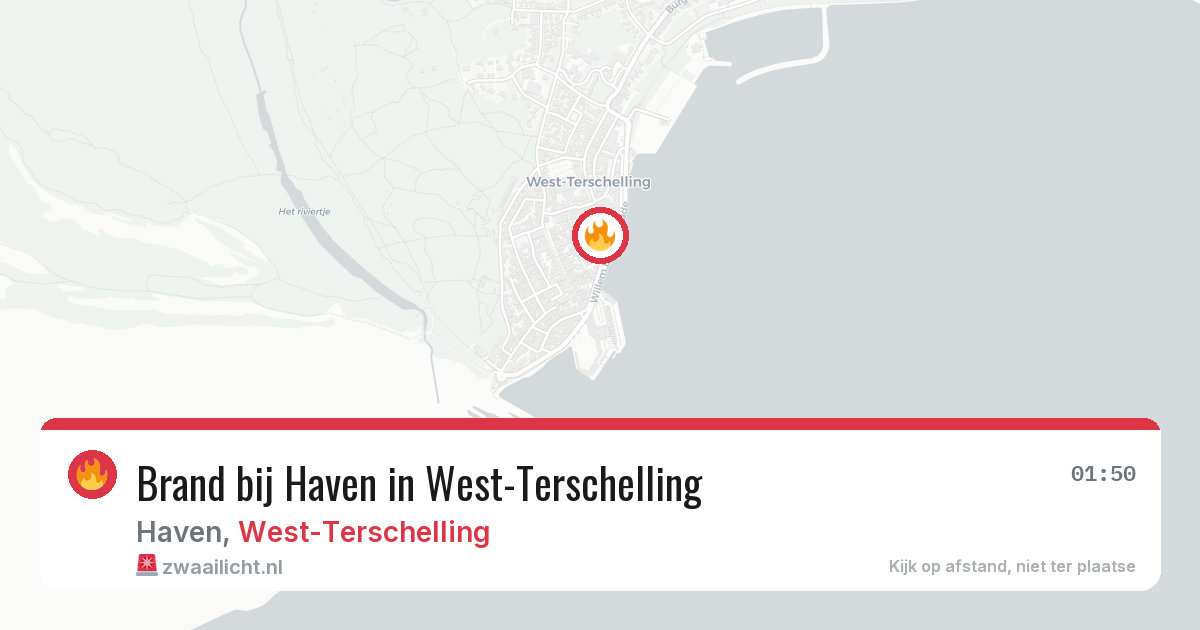 Brand bij Haven in West-Terschelling — 16 mei 2026