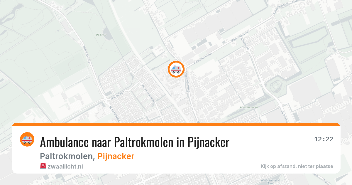 Ambulance naar Paltrokmolen in Pijnacker — 12 aug 2026