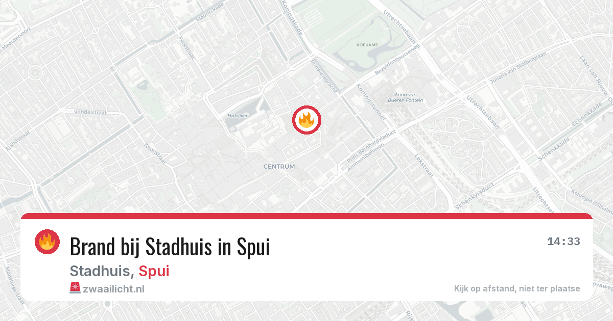 Brand bij Stadhuis in Spui — 9 aug 2026