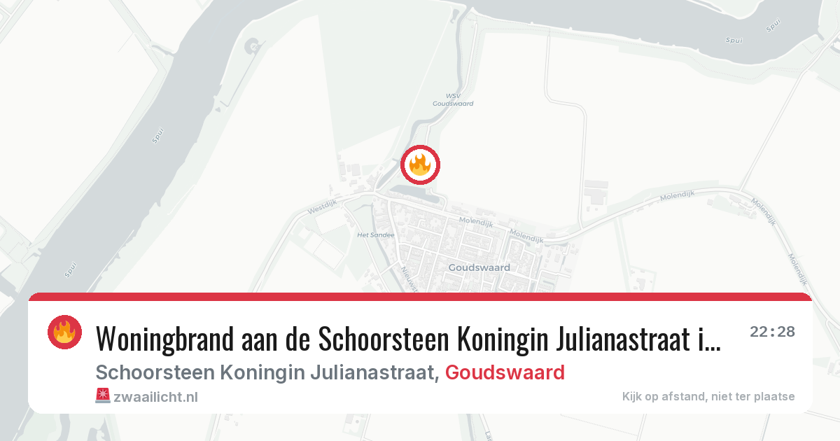 Woningbrand aan de Schoorsteen Koningin Julianastraat in Goudswaard — 30 jan 2026