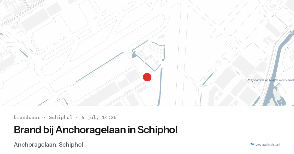 Brand bij Anchoragelaan in Schiphol — 6 feb 2026