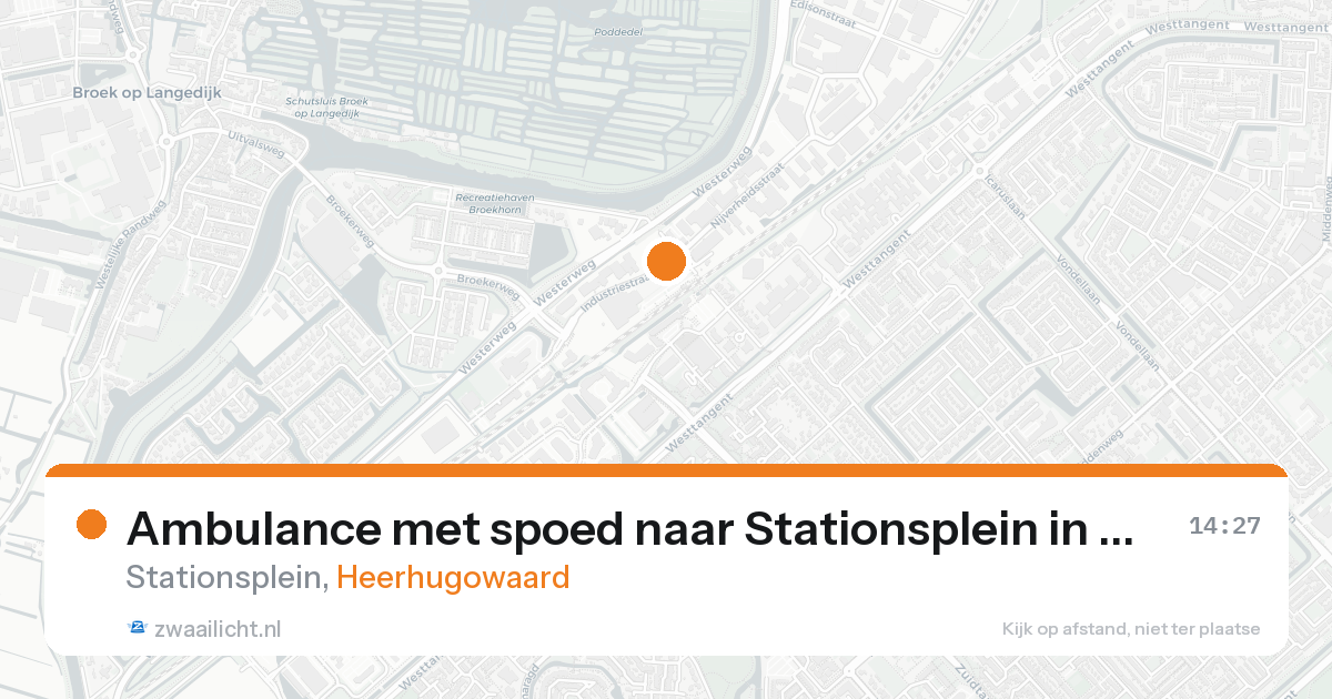Ambulance met spoed naar Stationsplein in Heerhugowaard — 24 aug 2026