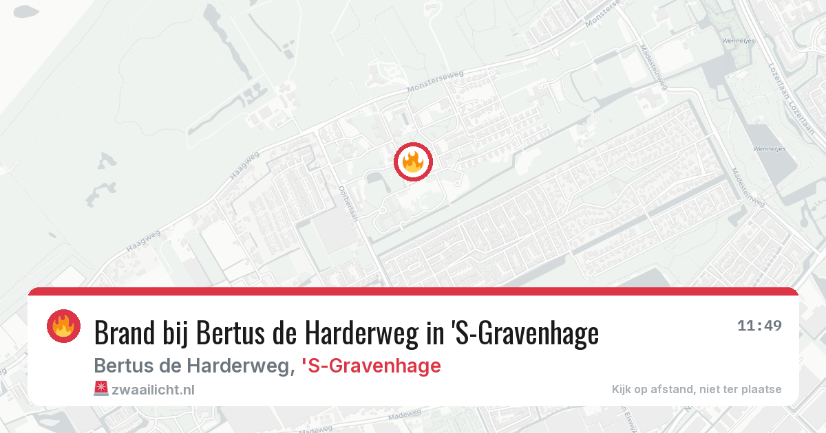Brand bij Bertus de Harderweg in 'S-Gravenhage — 21 mei 2026
