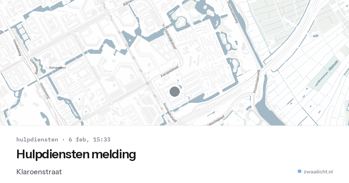 Hulpdiensten melding — 6 feb 2026