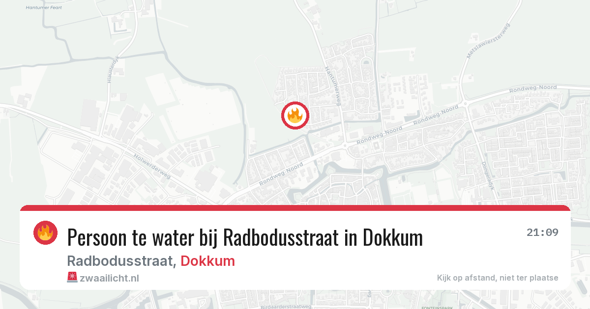 Persoon te water bij Radbodusstraat in Dokkum — 1 jul 2026