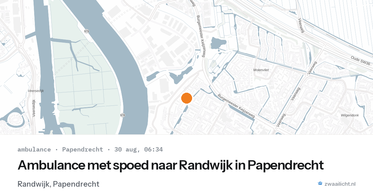 Ambulance met spoed naar Randwijk in Papendrecht — 30 aug 2026