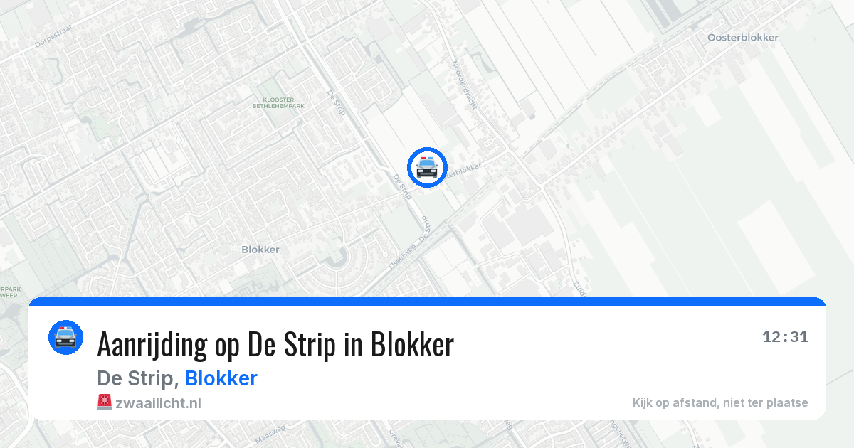 Aanrijding op De Strip in Blokker — 1 apr 2026