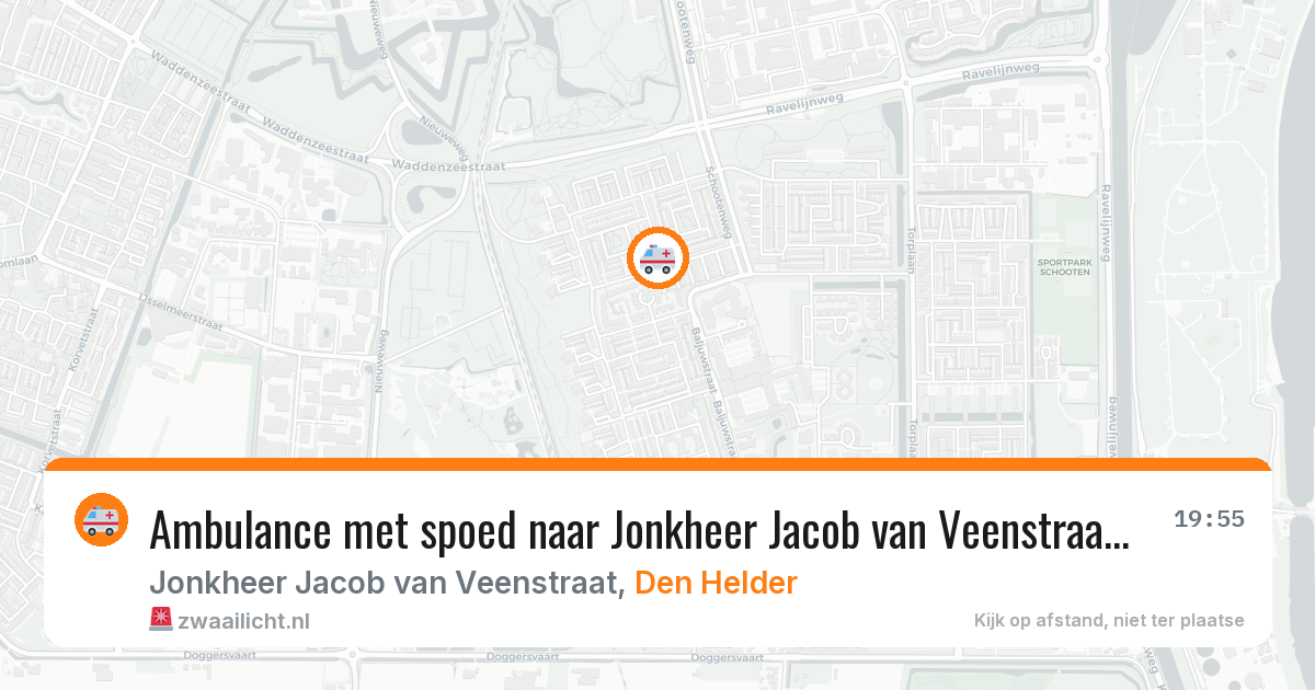 Ambulance met spoed naar Jonkheer Jacob van Veenstraat in Den Helder — 10 mei 2026