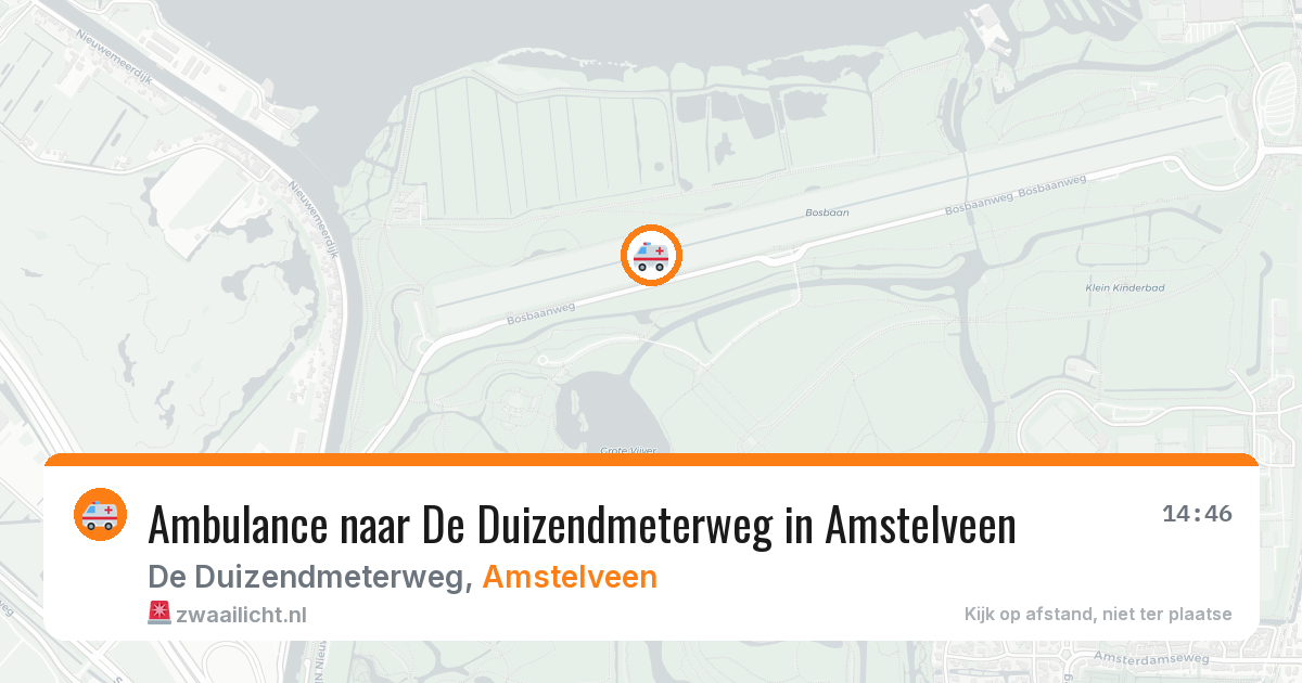 Ambulance naar De Duizendmeterweg in Amstelveen — 29 jul 2026